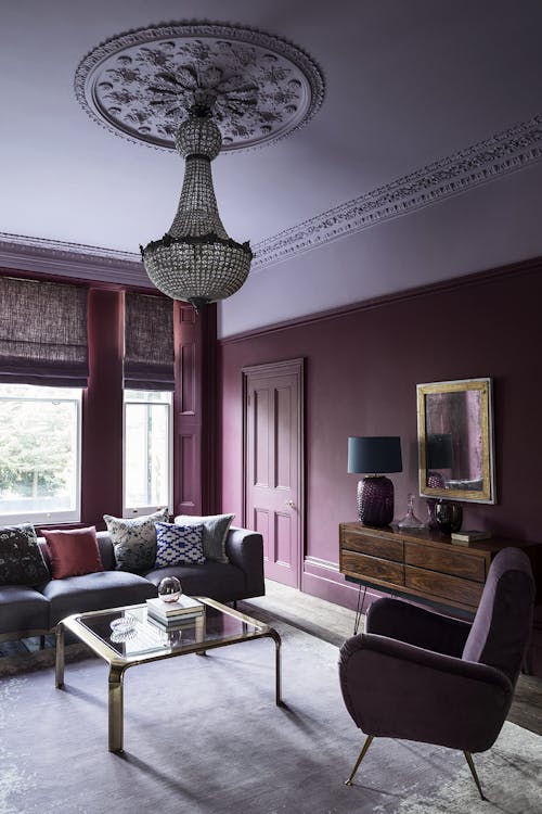 Berry hues living room